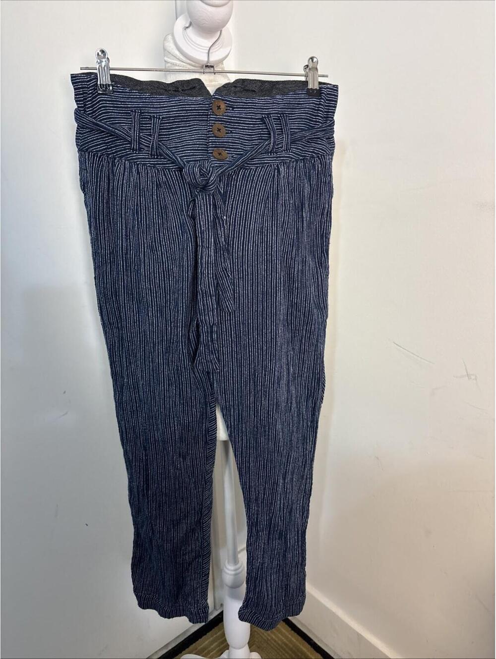 Free People Rumors Yarn Dye Harem Pant Size 4 Blue